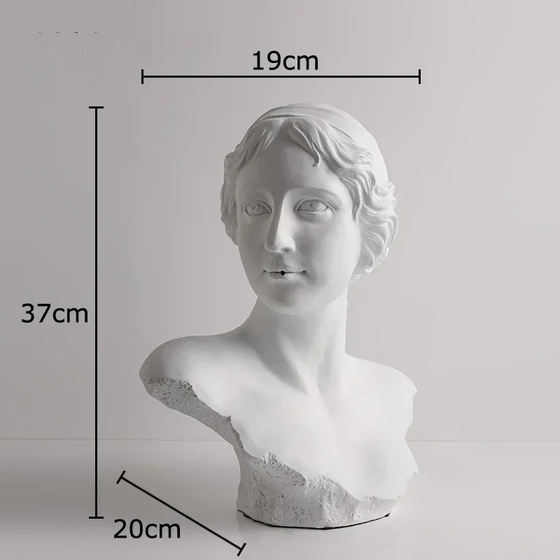 Afralia™ Resin Female Figure Sculpture Desk Ornament Room Decor White Creative Artwork