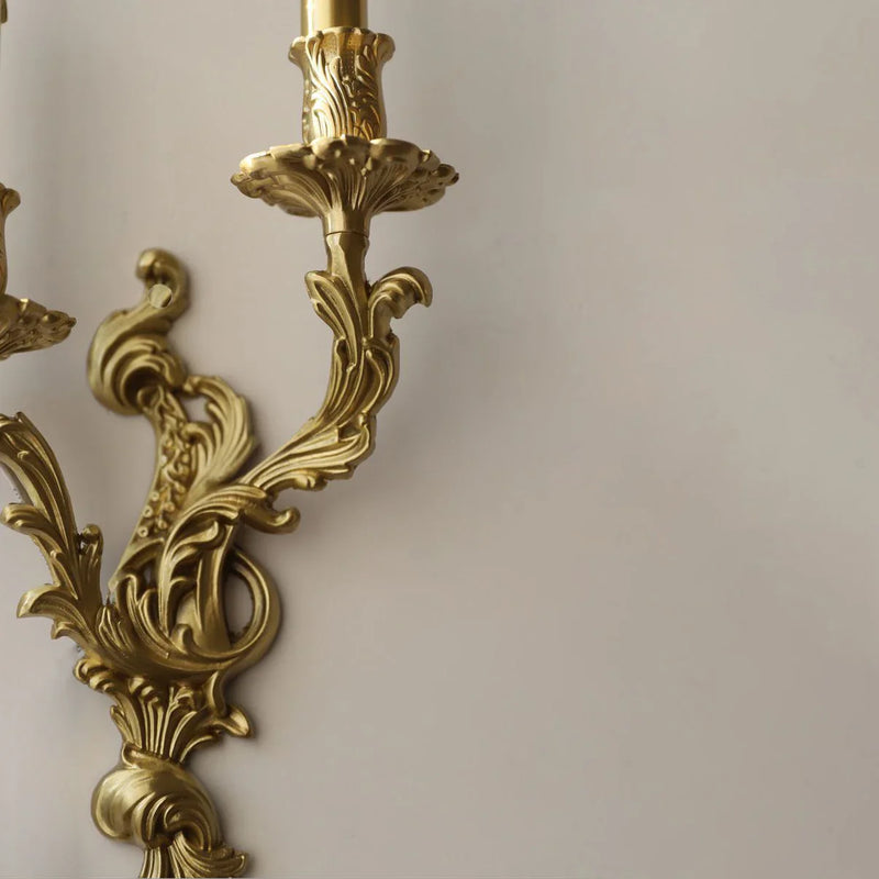 Afralia™ Antique Brass Wall Sconces French Vintage Royal Lamp Nordic Rococo Lighting