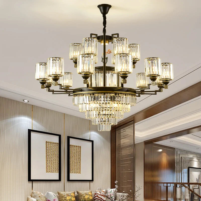 Afralia™ Zen Crystal Chandelier: Modern Luxury Living Room Dining Room Lamp