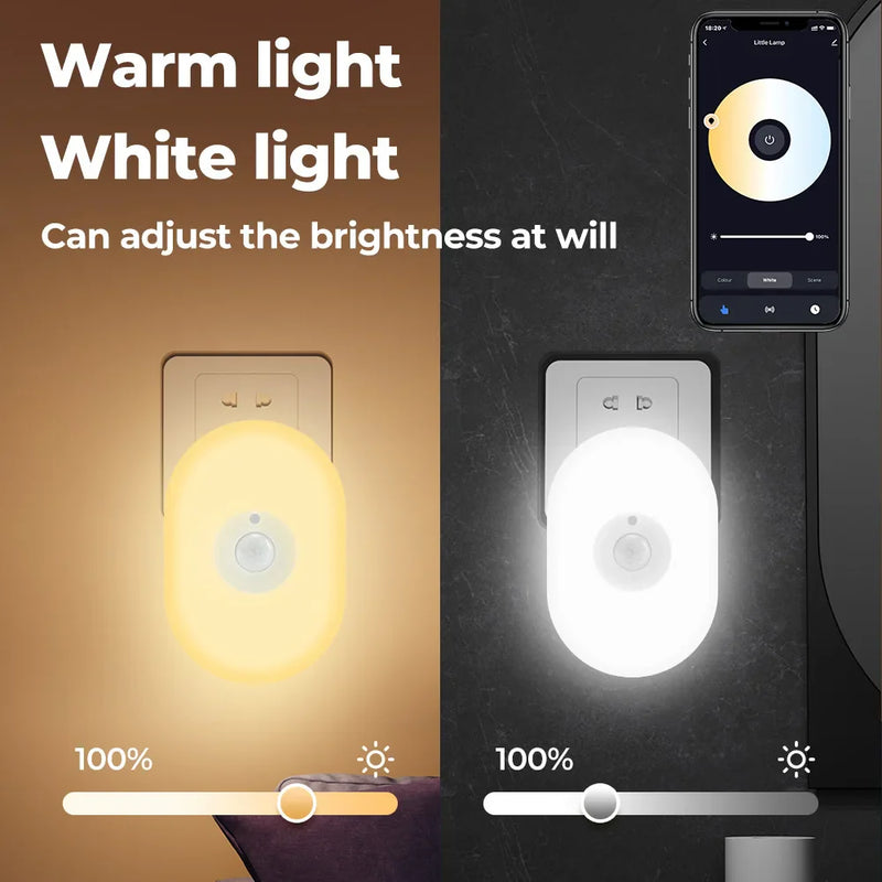 Afralia™ Smart LED Night Light with Motion Sensor for Alexa Google Home