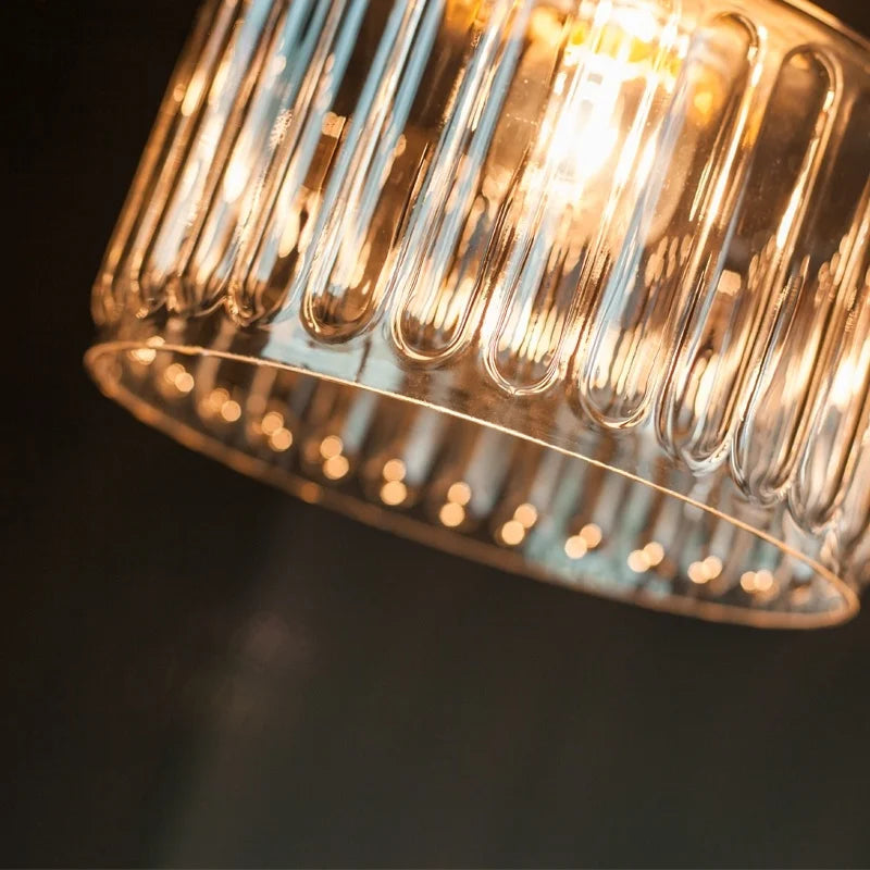 Afralia™ Clear Glass LED Copper Pendant Lighting for Minimalist Decor