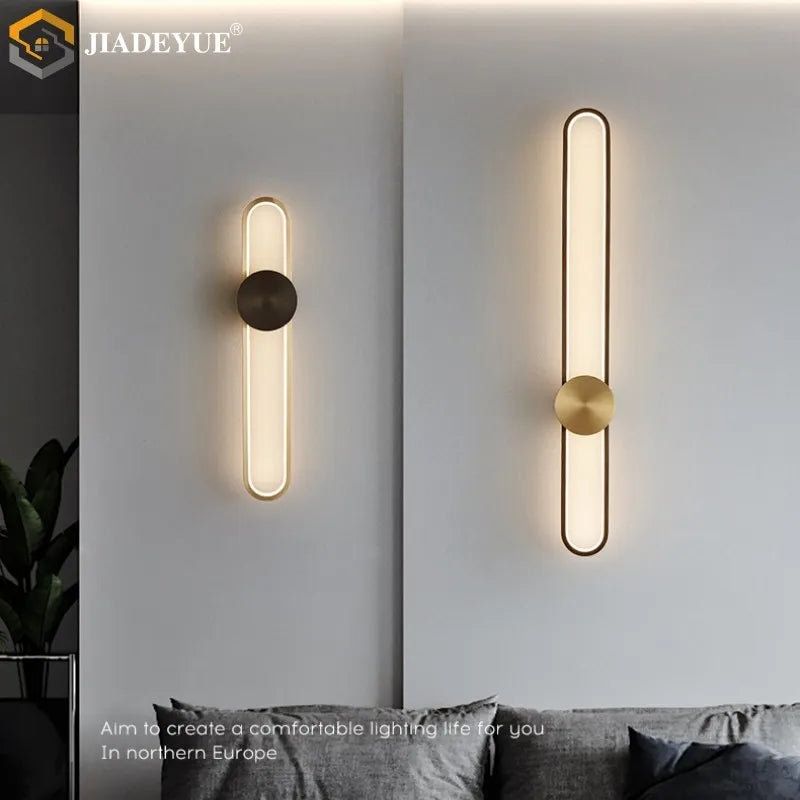 Afralia™ LED Long Wall Lamp for Living Room Bedside TV Background Wall