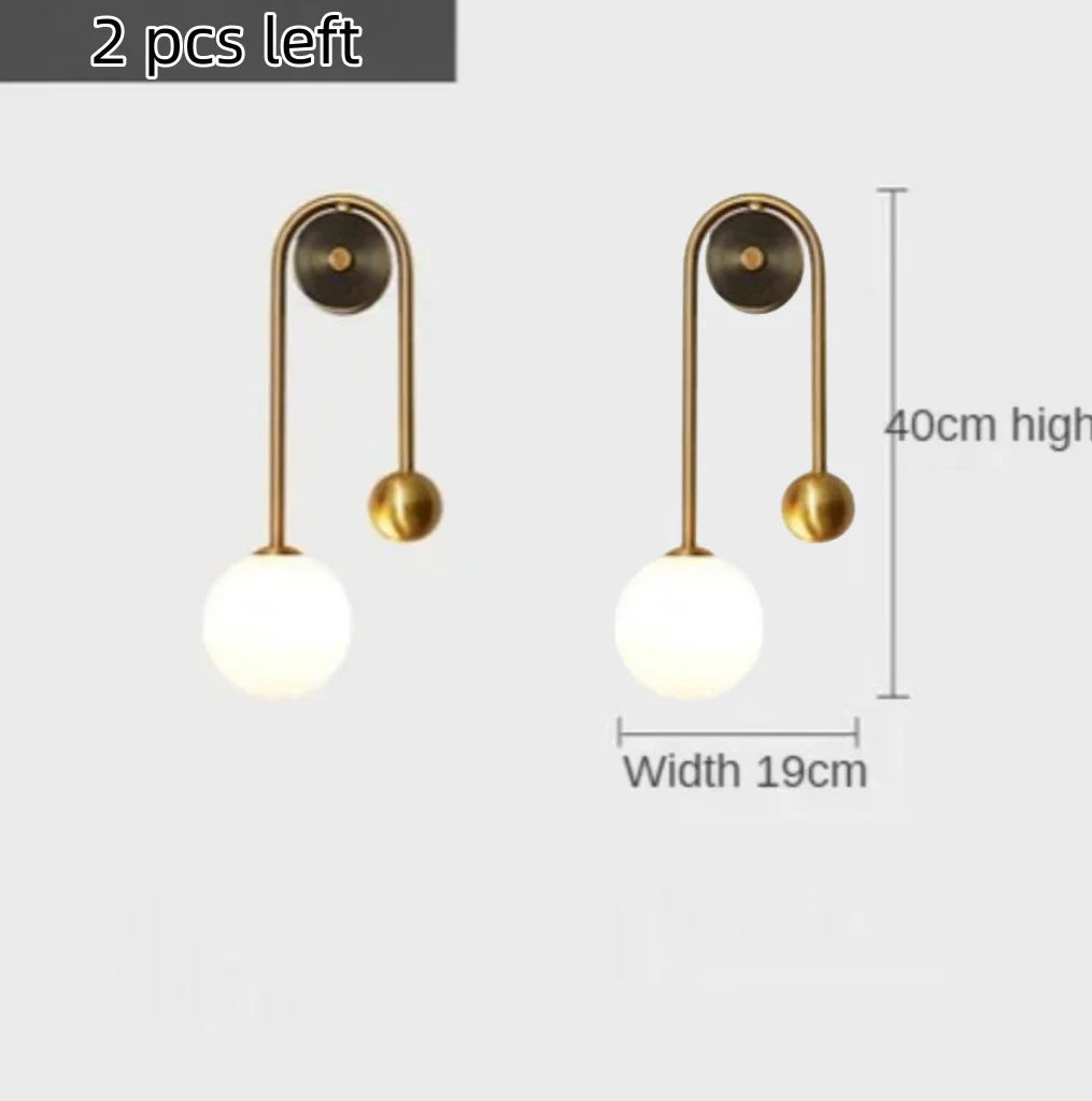 Afralia™ Glass Ball LED Wall Lamp: Modern Round Gold Iron Light for Bedroom, Living Room