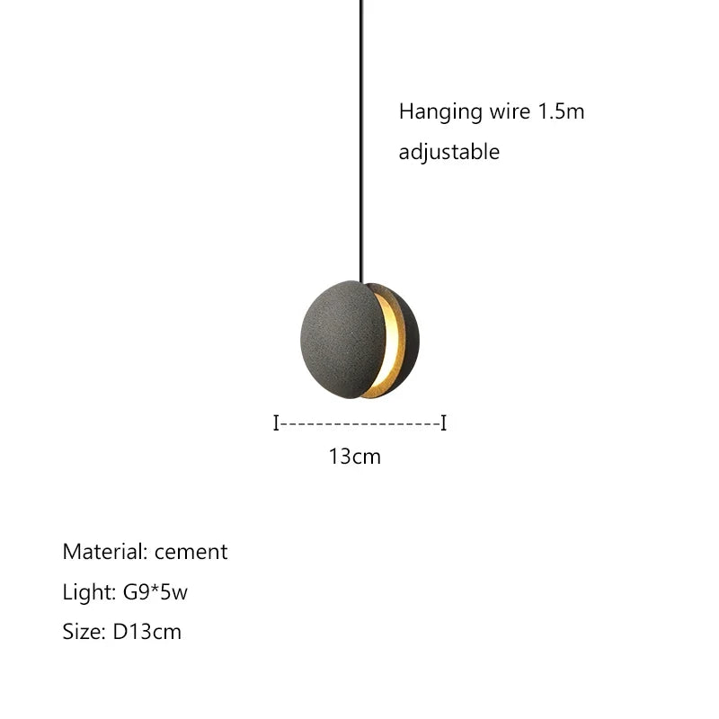 Afralia™ Cement Planet Chandelier Hanging Lamp for Dining Room & Bedroom