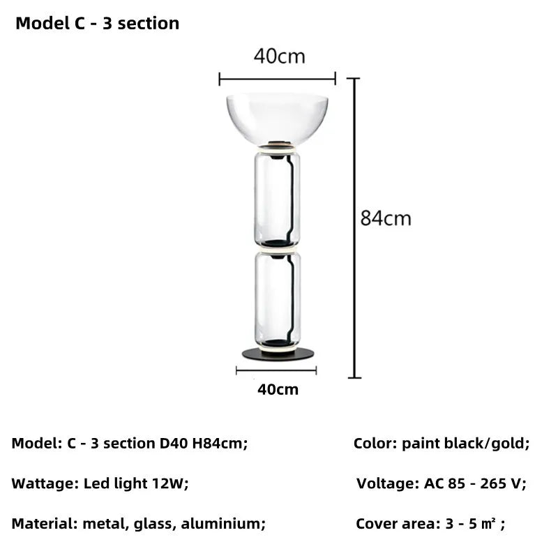 Afralia™ Glass Shade LED Floor Lamp - Modern Nordic Minimalist Design for Home Decor