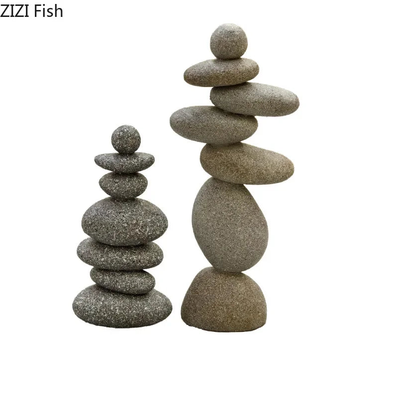 Afralia™ Stone Stacking Art Desk Decor - Multiple Styles, Creative Resin Sculpture