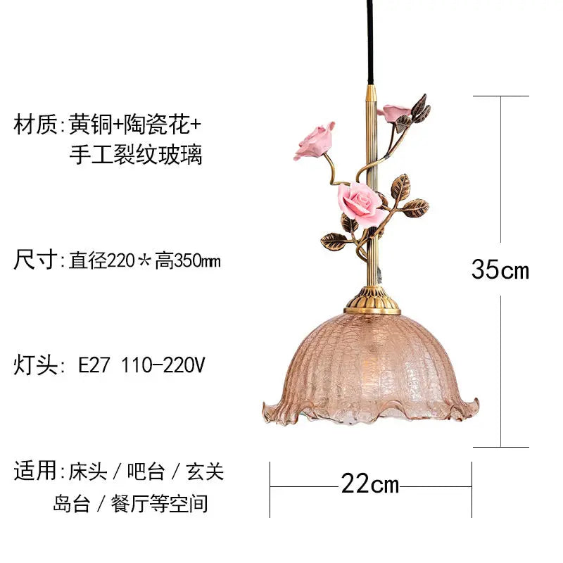 Afralia™ French Rose Copper Chandeliers: Elegant Vintage Pendant Lights for Home Decor