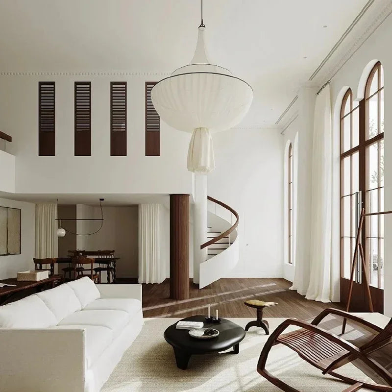 Afralia™ Wabi Sabi Cloth Chandelier: Retro Living Room Dining Bedroom Decor Pendant Lights