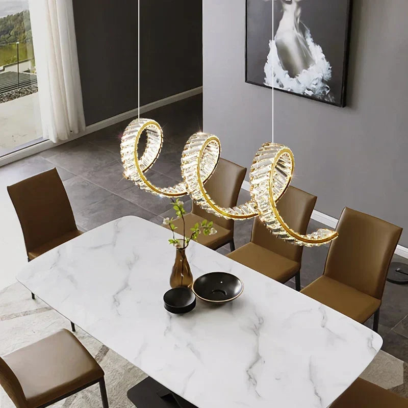 Afralia™ Crystal Chandeliers: Luxury LED Lighting for Dining Room Decor, Lustre for Home, Hotel, Bar.