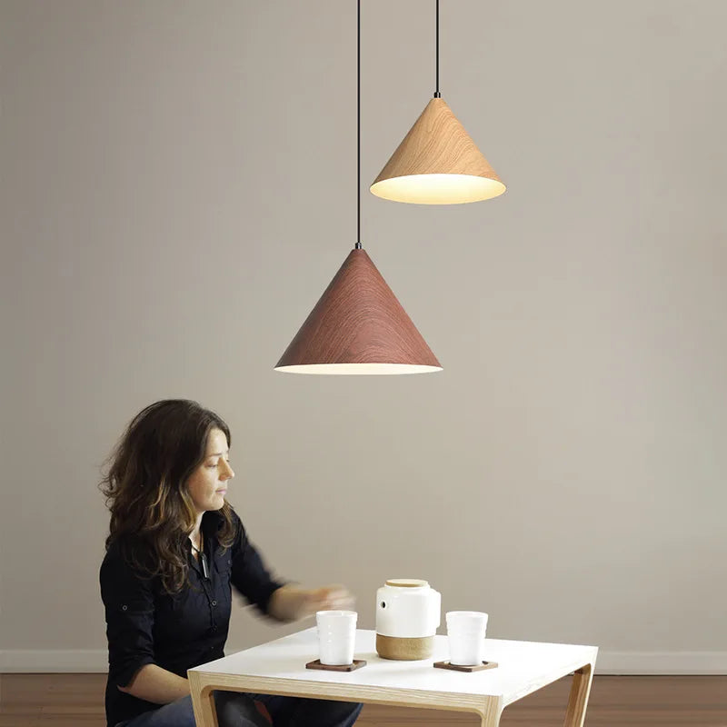 Afralia™ Nordic Wooden Pendant Lamp Multi Head Hanging Light for Dining Table and Living Room