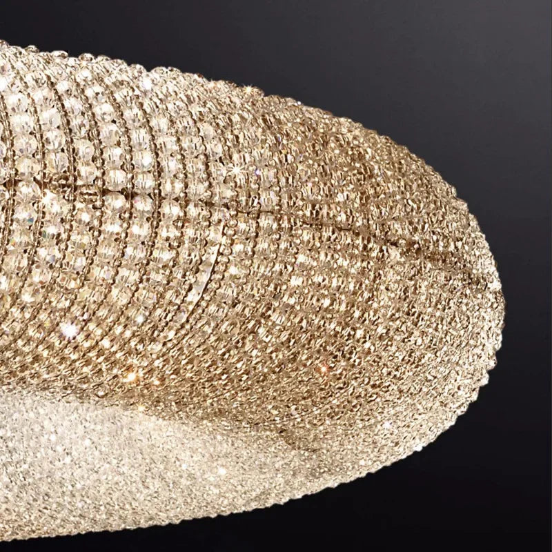 Afralia™ Luxury Crystal Flower Ceiling Chandelier LED Pendant Light for Home Decor