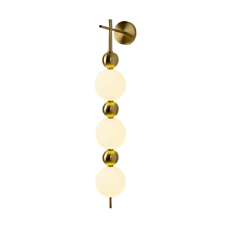 Afralia™ LED Wall Sconce White Acrylic Ball Gold Metal Bedroom Lighting