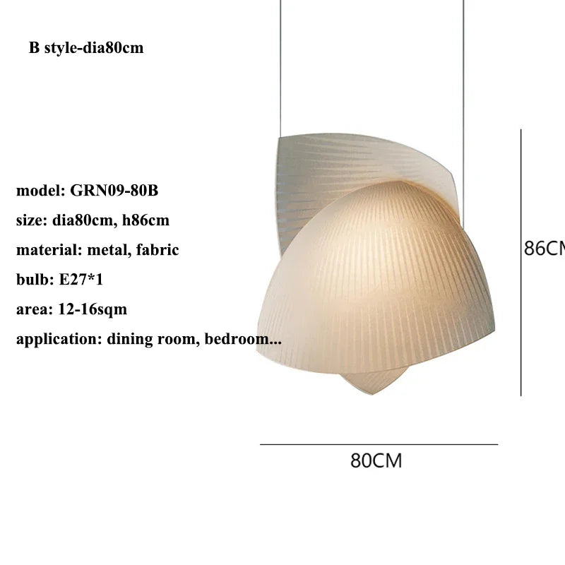 Afralia™ VOILES Fabric Pendant Lamp, Handmade Japanese Wabi Sabi Light for Living Room and Kitchen