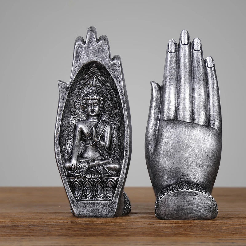 Afralia™ Buddha Hands Sculptures Monk Figurine Tathagata Yoga Home Decoration Ornament