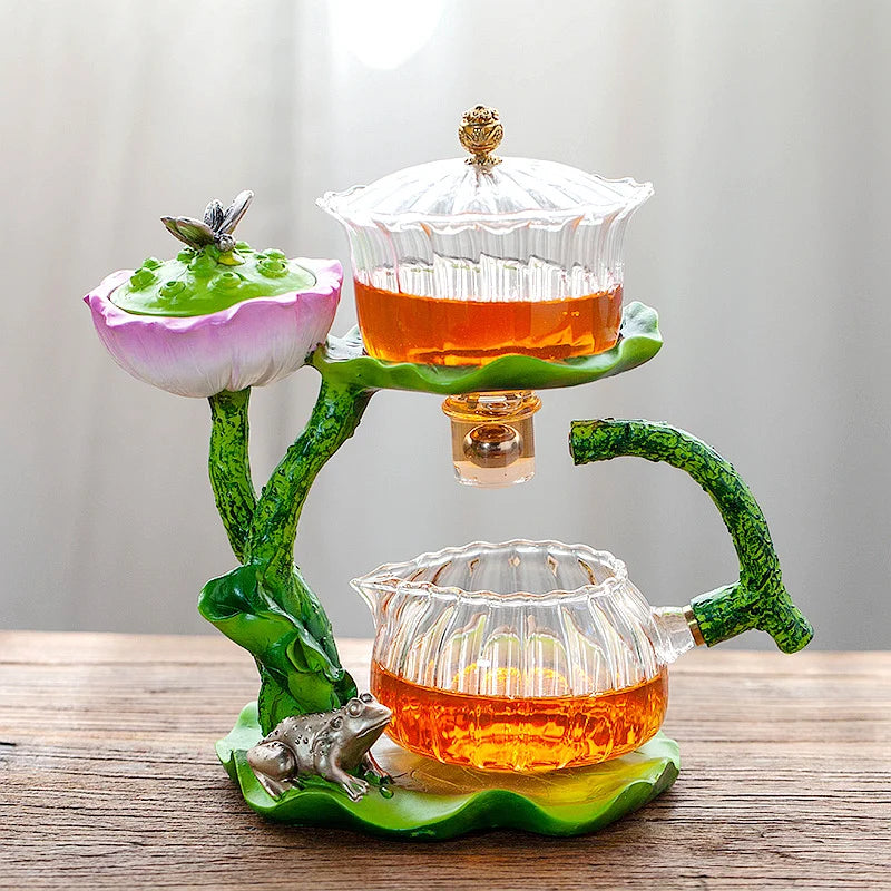 Afralia™ Glass Teapot & Lazy Tea Infuser - Home & Office Tea Set