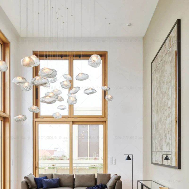 Afralia™ Nordic Pebble Chandelier: Simple, Modern, Creative Lighting for Restaurant, Bar, Hotel.