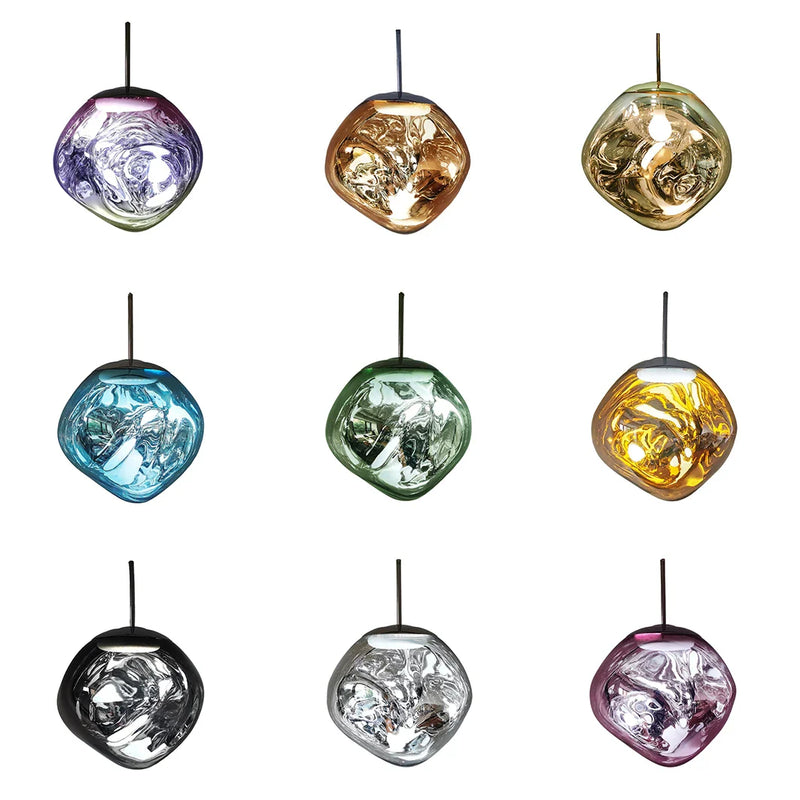 Afralia™ Glass Lava LED Pendant Lights for Modern Living Room Bedroom Decor