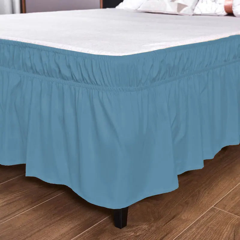 Afralia™ Ruffled Bed Skirt - Queen King Full Size - Solid Color - Adjustable Elastic Band