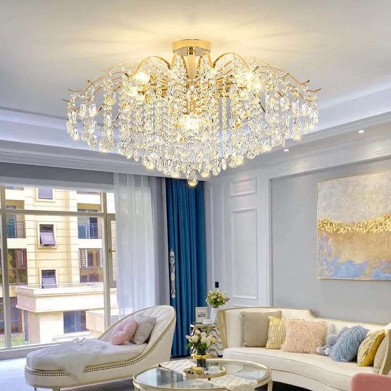 Afralia™ Crystal Chandelier: Modern Elegance for Stylish Living Spaces