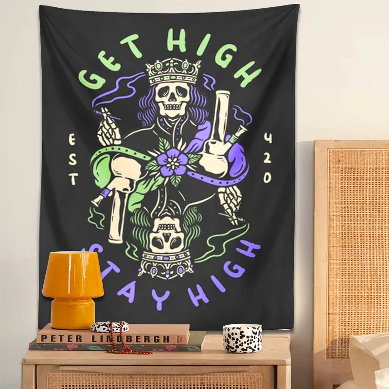 Afralia™ Skull Tapestry Wall Hanging for Trippy Home Decor