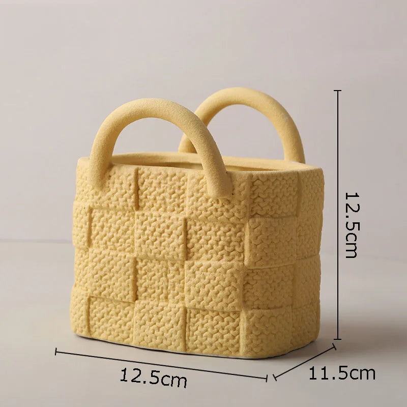 Afralia™ Handwoven Ceramic Vase: Decorative Flower Pot for Home Décor and Floral Arrangement