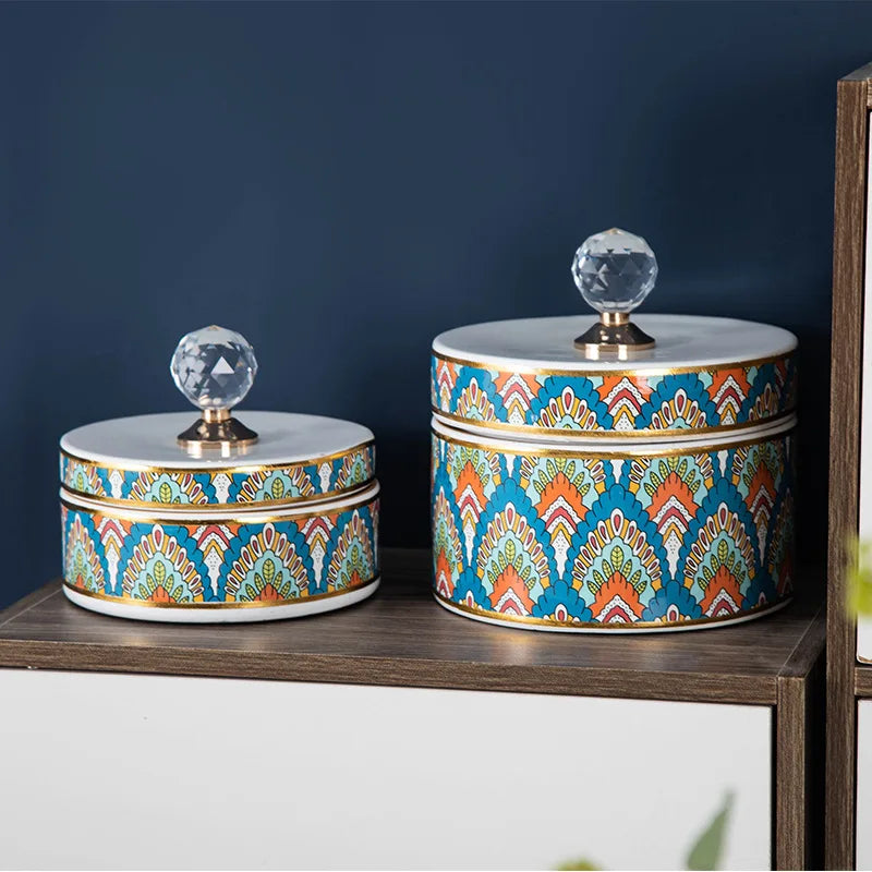 Afralia™ Crystal Ball Ceramic Jewelry Box: Decorative Storage Jar for Home Organization