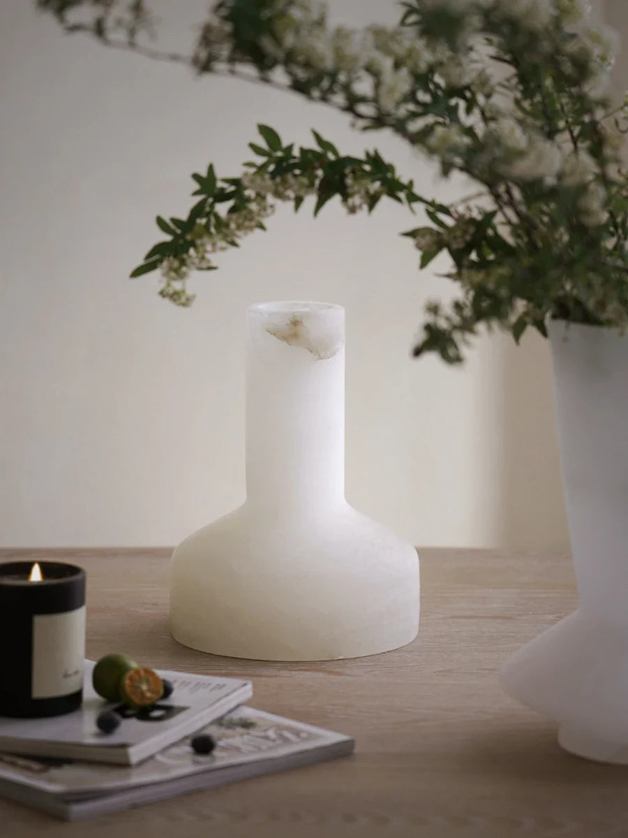 Afralia™ White Onyx Marble Vase for Modern Decor