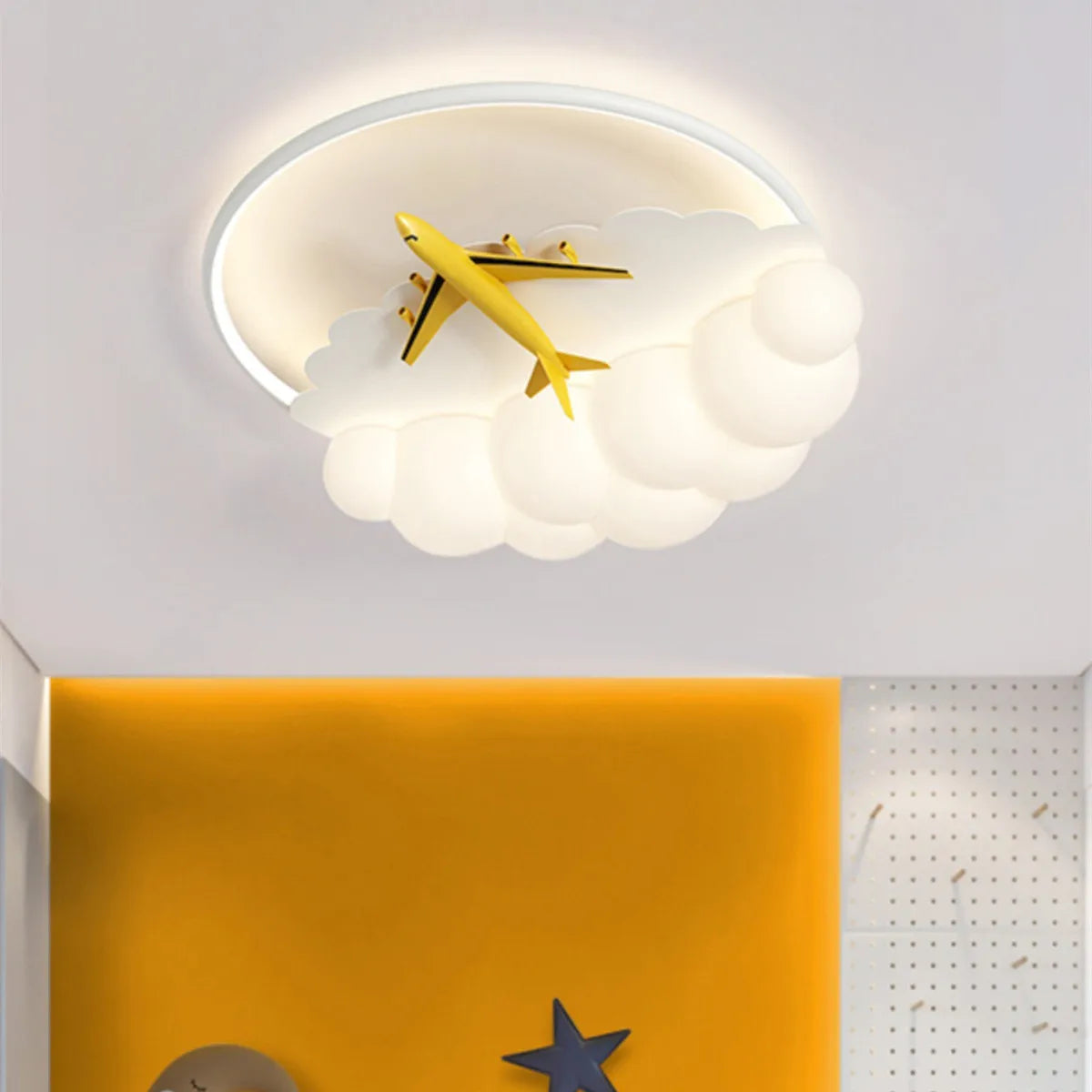 Afralia™ Kids Cloud Airplane Chandelier Ceiling Light for Children's Bedroom