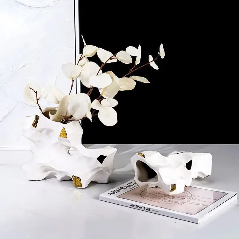 Afralia™ Taihu Stone Vase Abstract Sculpture for Home Decoration