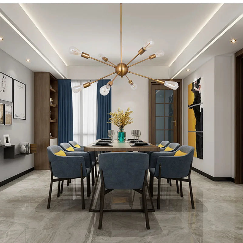 Afralia™ Gold Satellite Pendant LED Ceiling Lamp for Modern Living Room & Kitchen Decor