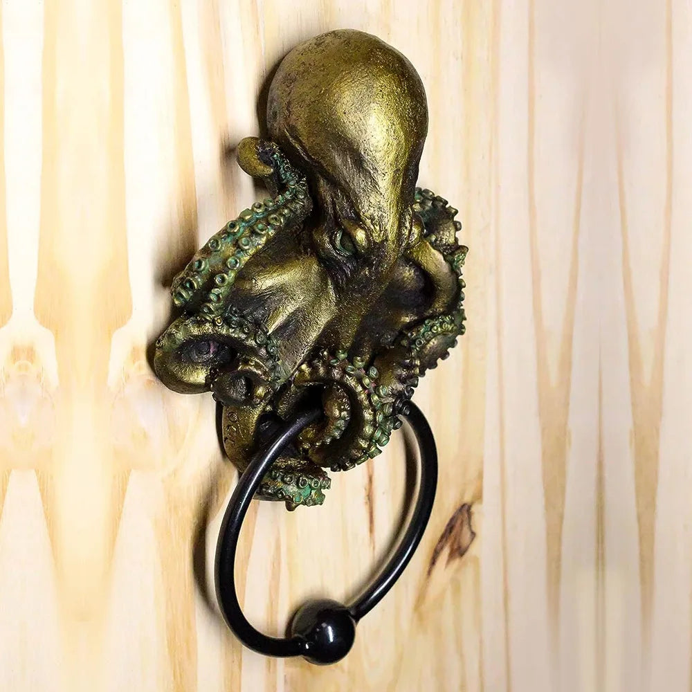 Afralia™ Octopus Knocker Hook Wall Decor Resin Sculpture, Realistic Home Decoration Accessories