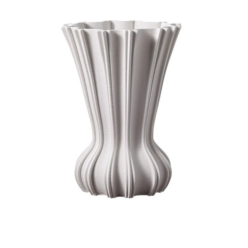 Afralia™ White Geometric Circle Ceramic Vase - Handcrafted Floral Arrangement Accessory