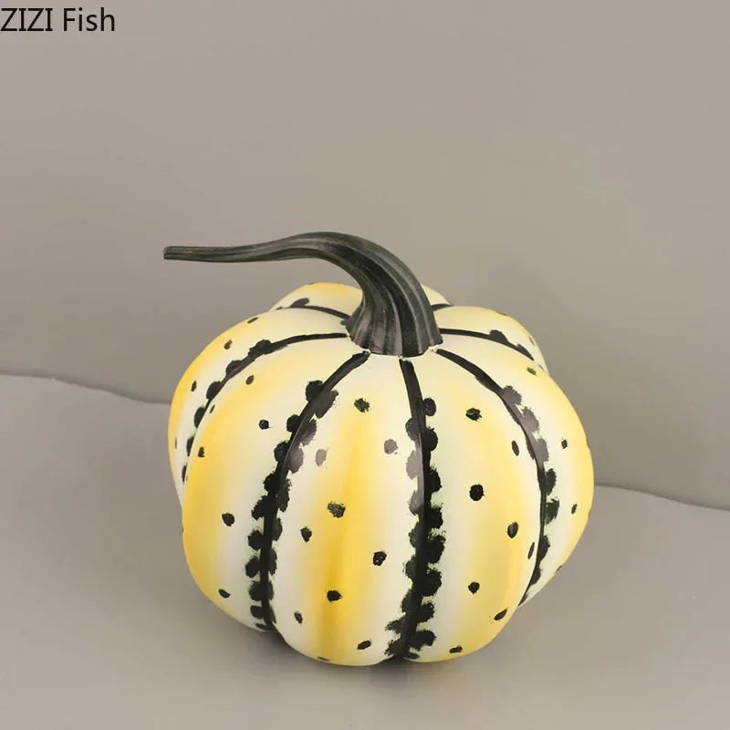 Black Speckled Pumpkin Sculpture for Desk Decor - Afralia™ Aesthetic Room Ornament