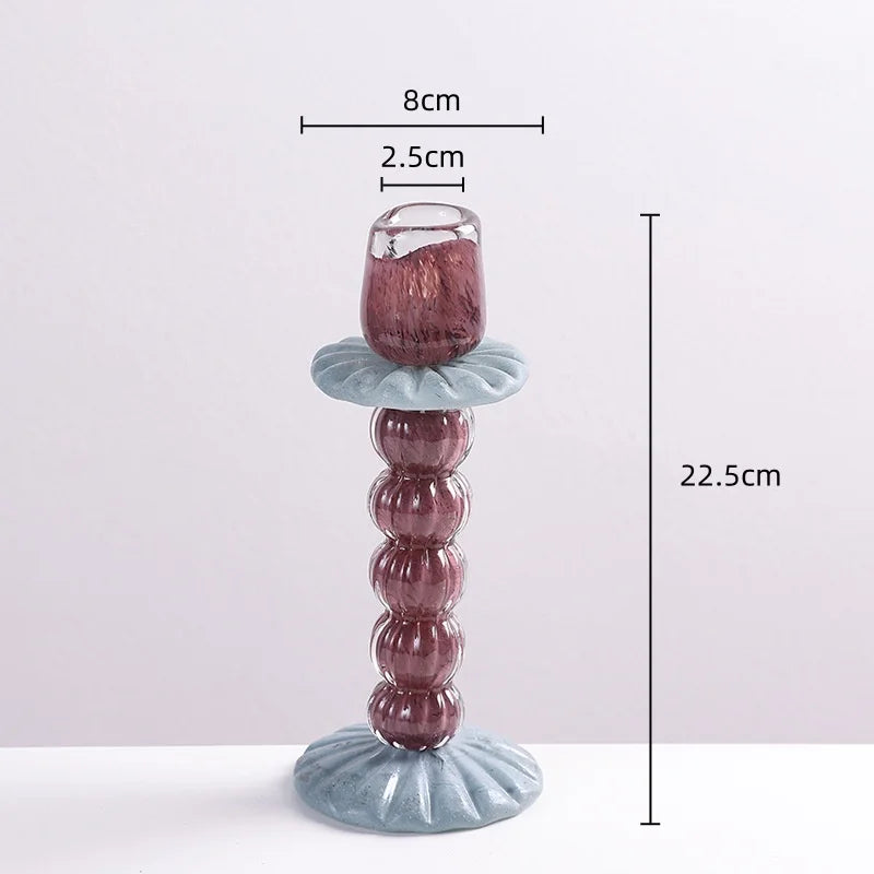 Afralia™ Geometric Glass Candlestick Holder Wedding Home Decoration Accessory