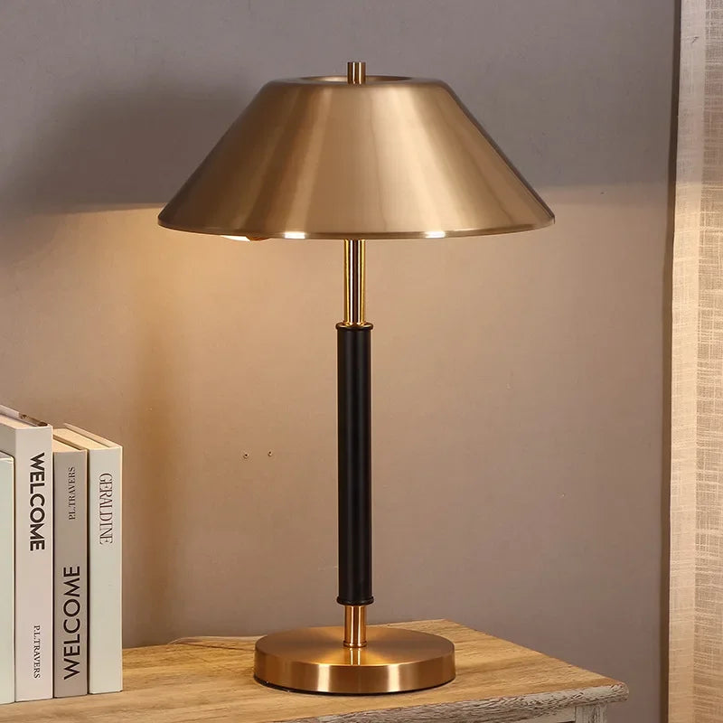 Afralia™ Copper Table Lamp with LED Bulb, Stylish Desk Light for Bedroom & Living Room