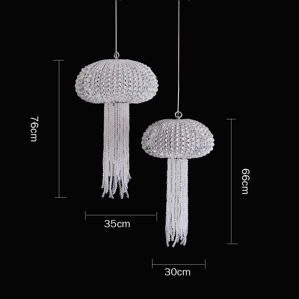 Afralia™ Crystal Tassel Chandelier - Elegant LED Jellyfish Ceiling Light for Living Room