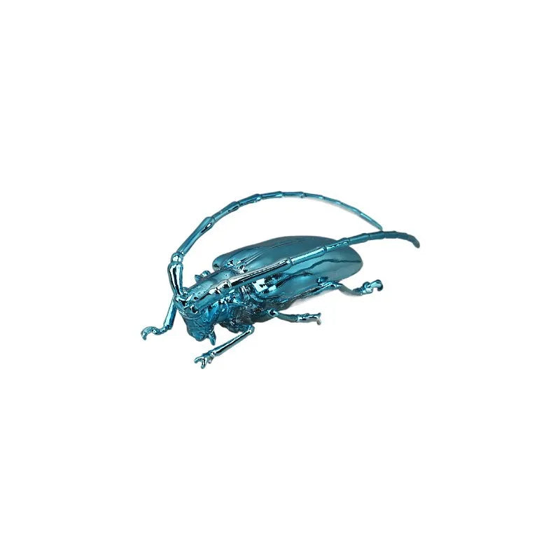 Afralia™ Silvery Insect Dragonfly Unicorn Beetle Figurines for Home Decoration