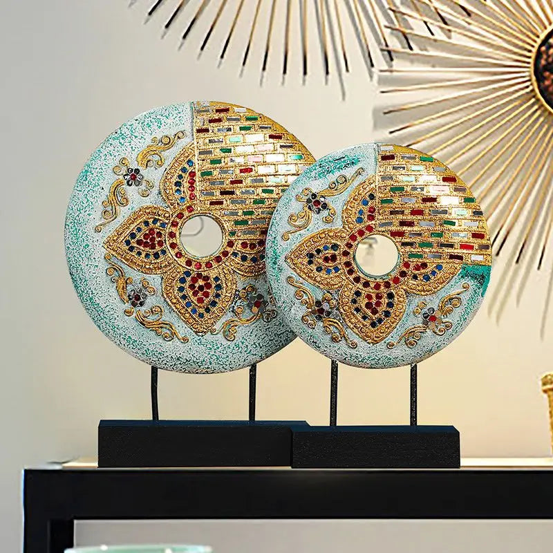 Afralia™ Handmade Thai Solid Wood Tabletop Decoration for Living Room and TV Cabinet