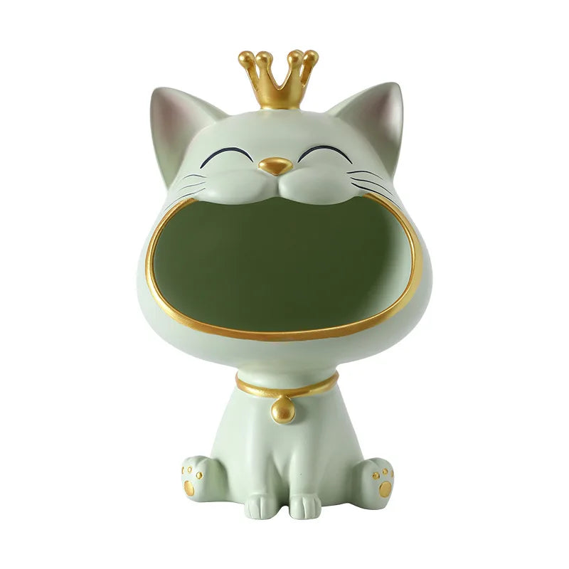 Afralia™ Lucky Cat Sculpture Storage Box Desk Decoration Miniature Figurine
