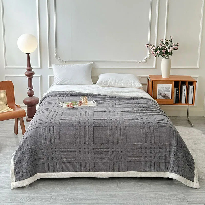 Afralia™ Velvet Jacquard Taffeta Blanket: Cozy Sofa Cover & Four-Season Quilt