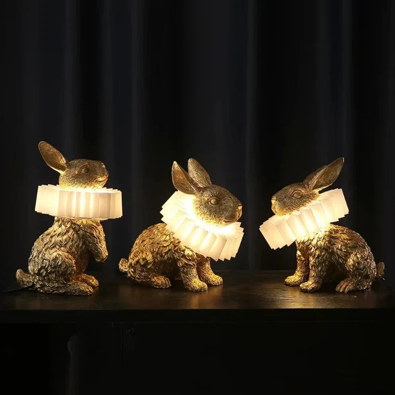 Afralia™ Rabbit Resin Table Lamp for Kids Room Decor