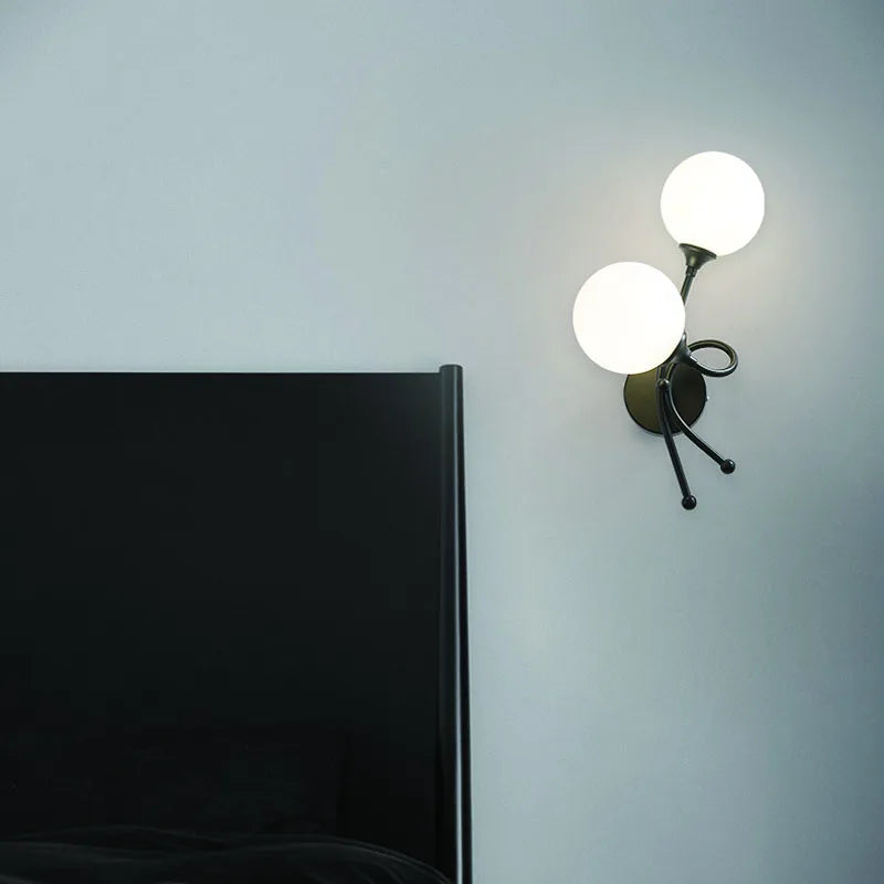 Afralia™ Nordic Glass Ball Wall Lamps - Modern Creativity for Bedroom, Living Room, and Corridor