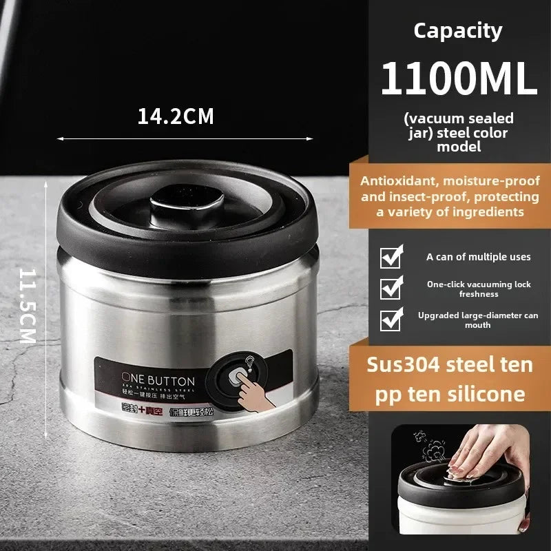 Afralia™ Stainless Steel Airtight Coffee Beans Storage Jar