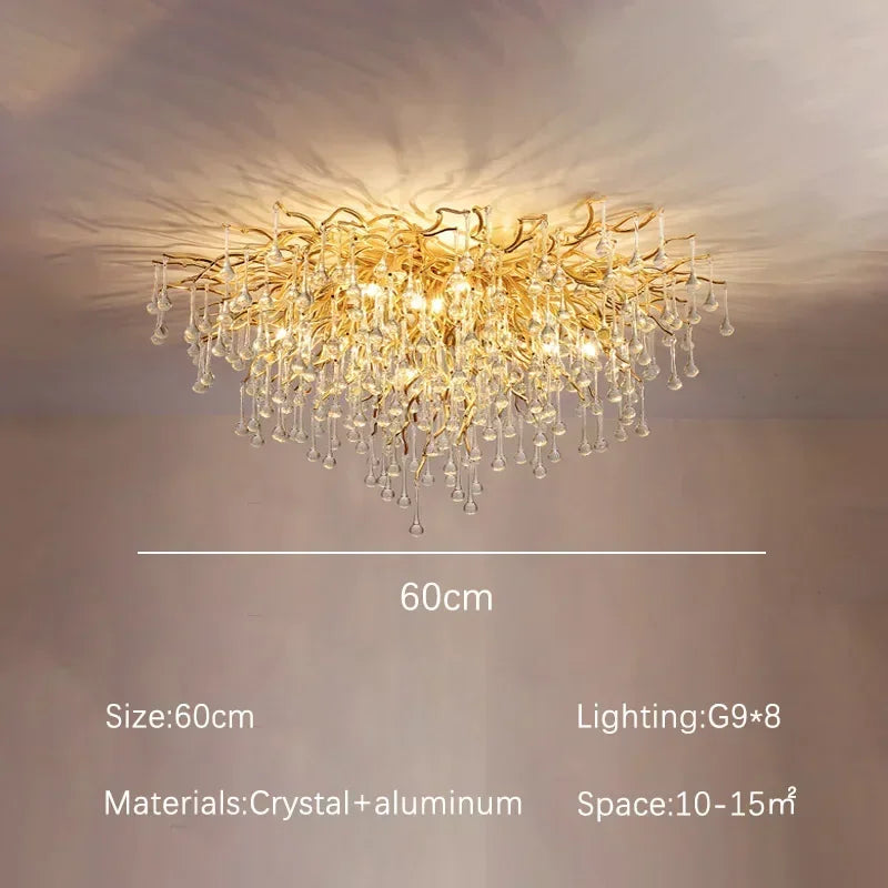 Afralia™ Crystal Branch Chandelier | Indoor Luxury Gloss Light for Living & Dining Room