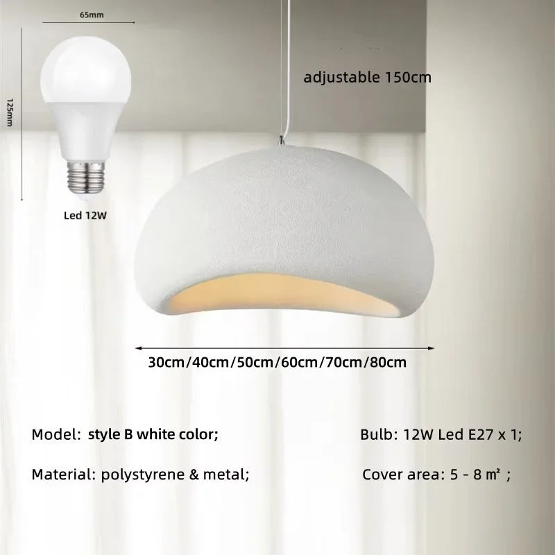 Afralia™ Wabi Sabi E27 LED Pendant Light - Nordic Minimalism Loft Hang Lamp