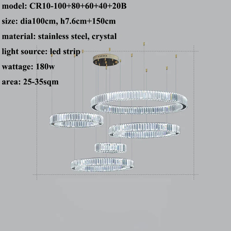 Afralia™ Modern Crystal Chandelier for Living Room Bedroom Kitchen Dining Room