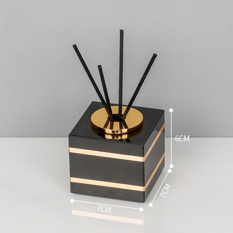 Afralia™ Nero Marquin Marble Bathroom Set with Gold Accents