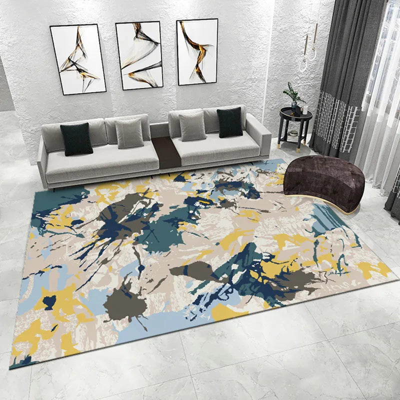 Afralia™ Nordic Faux Cashmere Carpet: Foldable, Waterproof, Abstract Floor Mat for Living Room