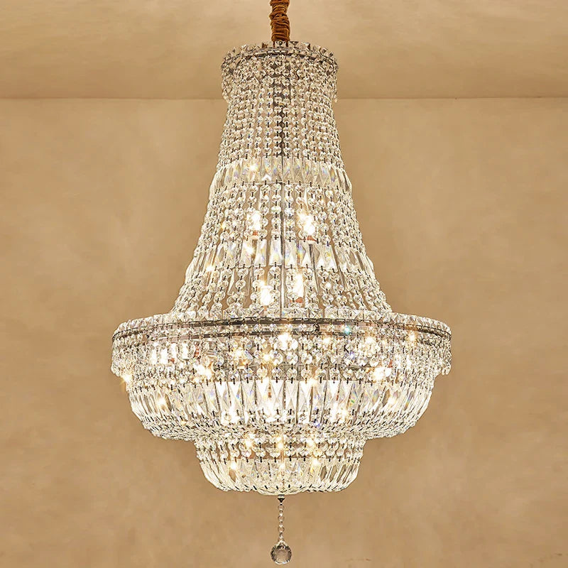 Afralia™ European Style Chrome Chandelier for Luxury Living Room, Staircase, Hotel Lobby & Villa.