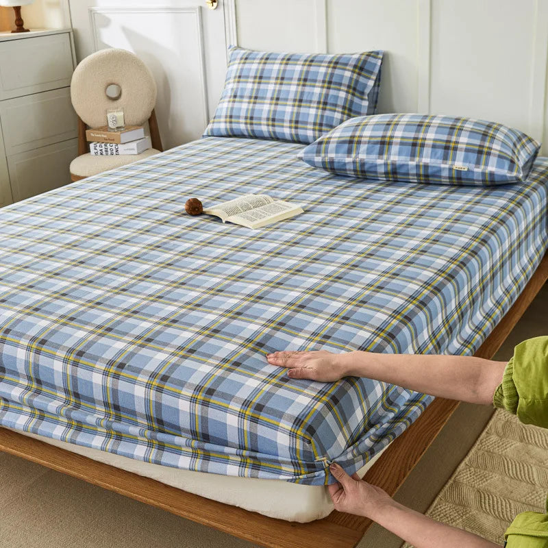 Afralia™ Coarse Cotton Queen Fitted Sheet: Comfortable, Durable Maternal Child Bedding
